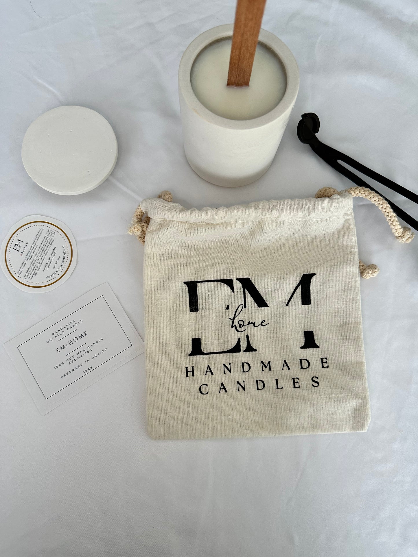 Vela Artesanal Mediana - Mecha de madera